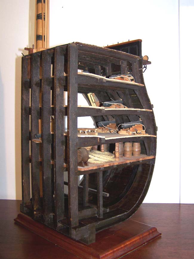 A 20th century Cut-a-way section model of the H M S Victory.